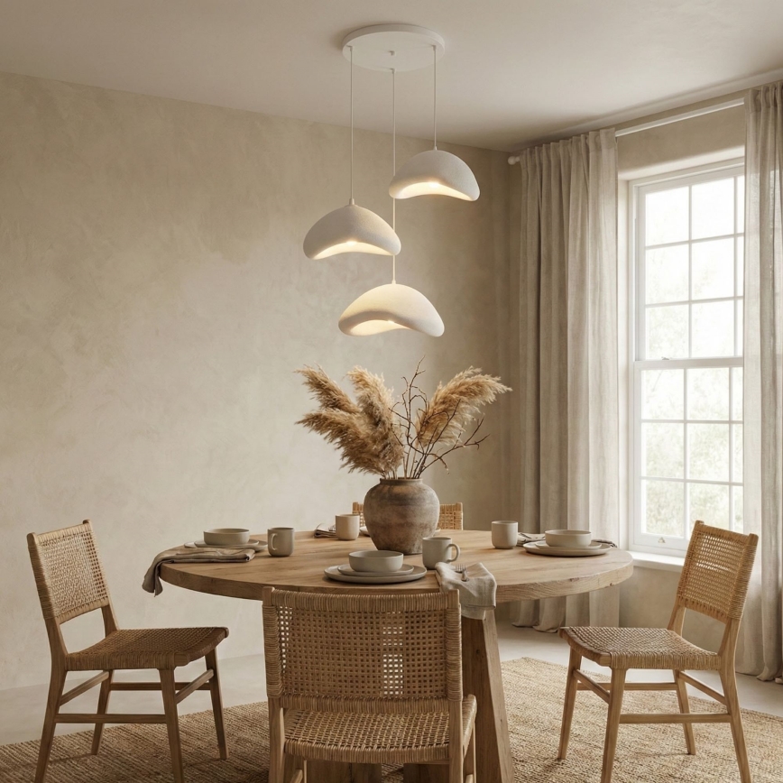 Brilagi - Hanglamp aan kabel WABI SABI 3xE27/40W/230V Ø 82 cm wit