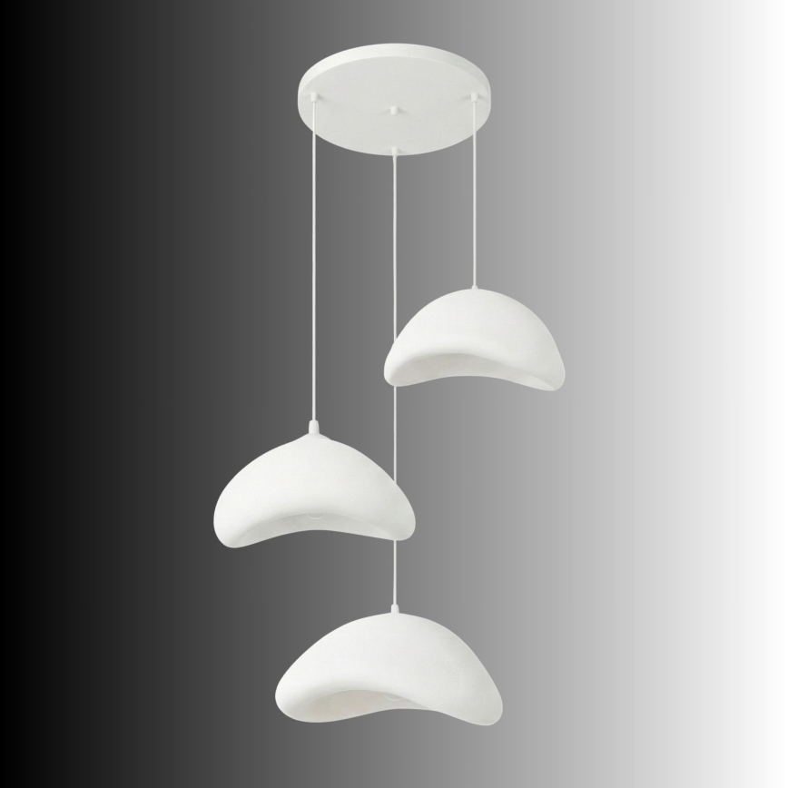 Brilagi - Hanglamp aan kabel WABI SABI 3xE27/40W/230V Ø 82 cm wit