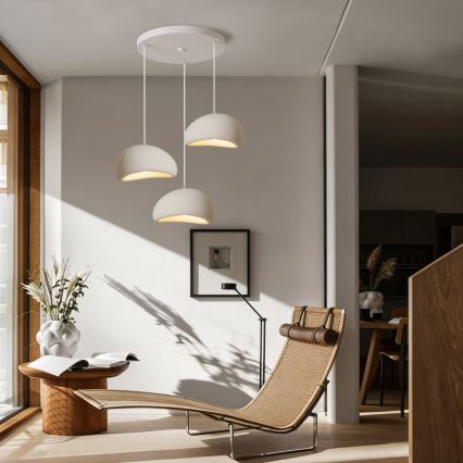 BRILAGI - Hanglamp aan kabel WABI SABI 3xE27/60W/230V wit