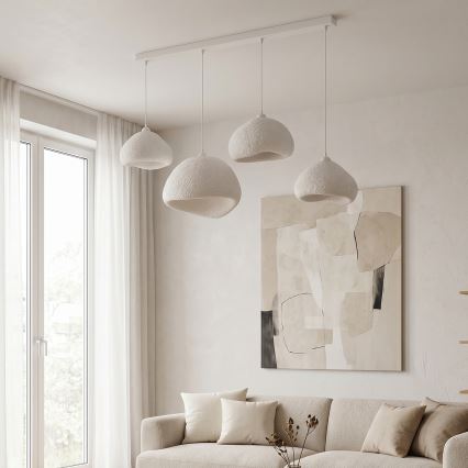 Brilagi - Hanglamp aan kabel WABI SABI 4xE27/40W/230V wit