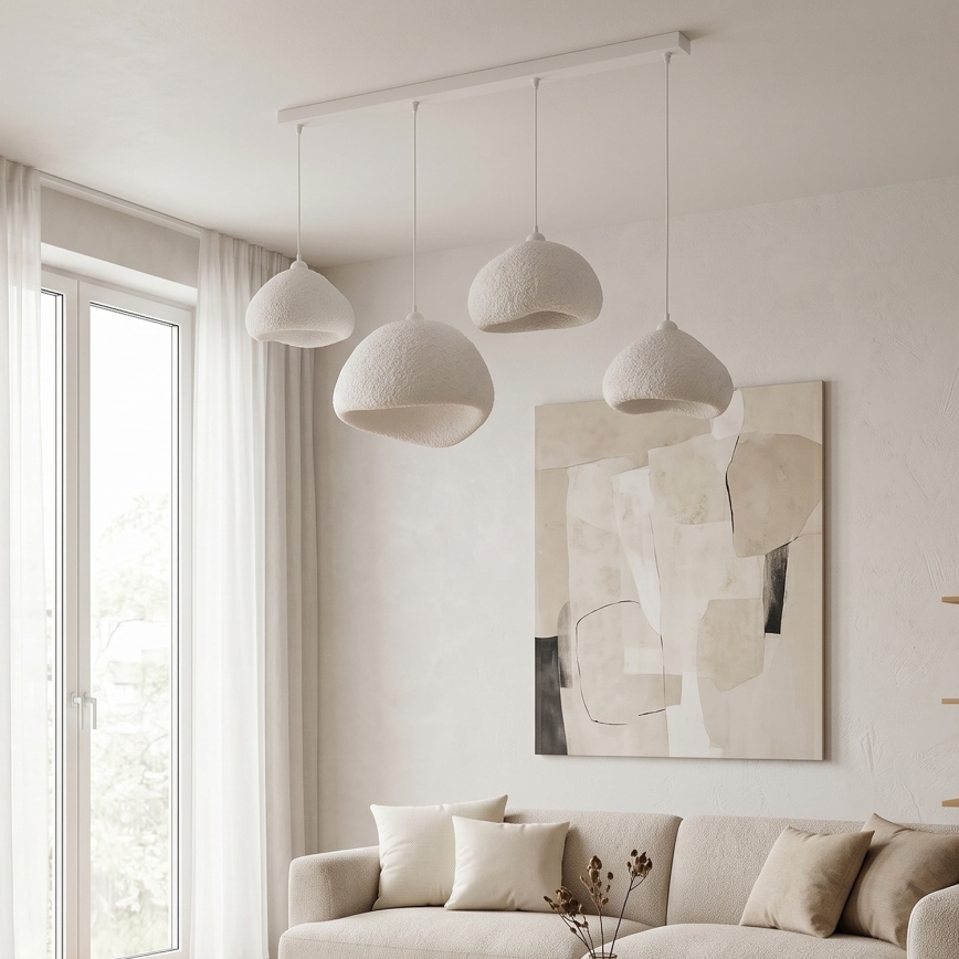 Brilagi - Hanglamp aan kabel WABI SABI 4xE27/40W/230V wit