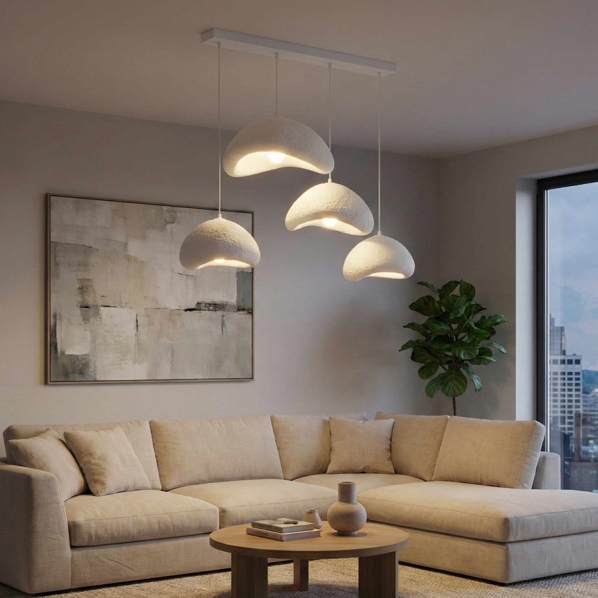 Brilagi - Hanglamp aan kabel WABI SABI 4xE27/40W/230V wit