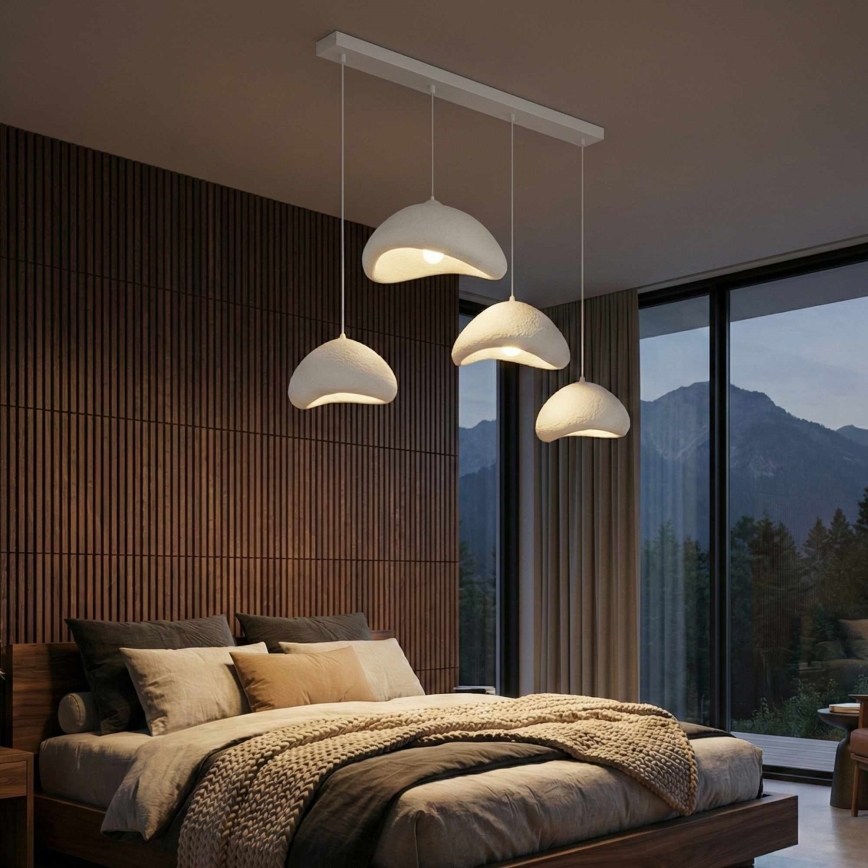 Brilagi - Hanglamp aan kabel WABI SABI 4xE27/40W/230V wit