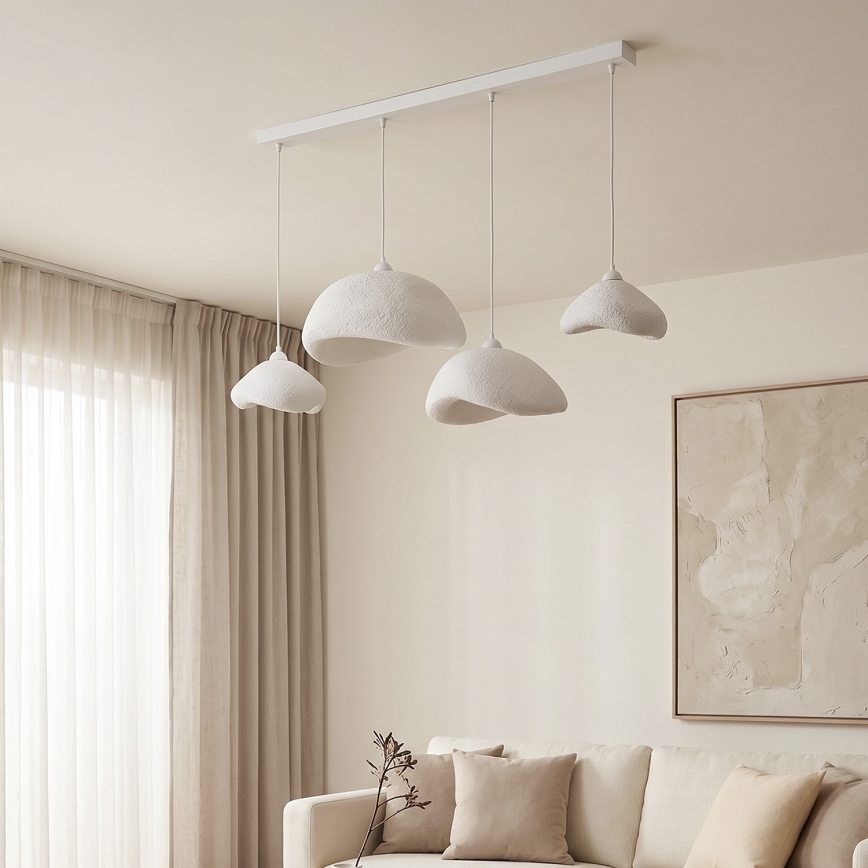 Brilagi - Hanglamp aan kabel WABI SABI 4xE27/40W/230V wit
