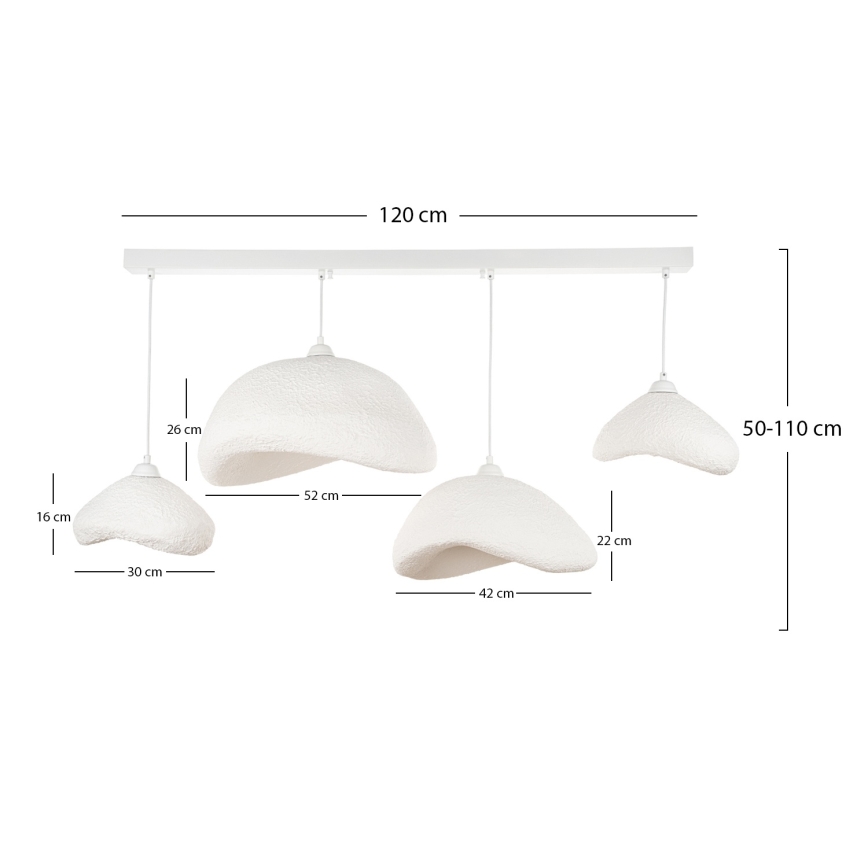 Brilagi - Hanglamp aan kabel WABI SABI 4xE27/40W/230V wit