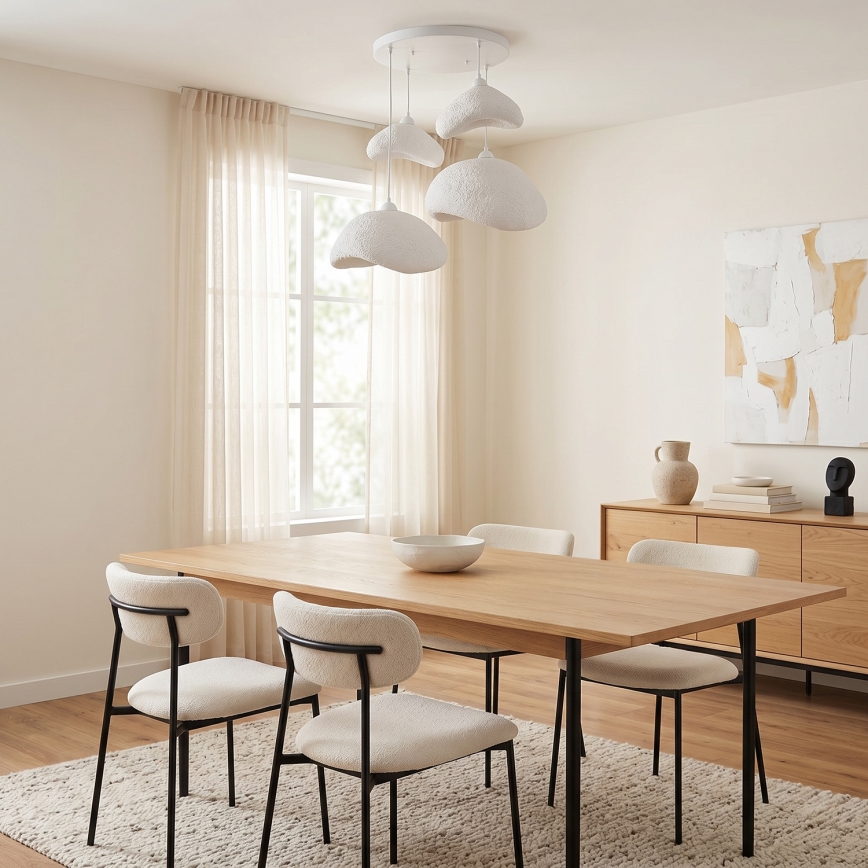 Brilagi - Hanglamp aan kabel WABI SABI 4xE27/40W/230V Ø 90 cm wit