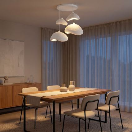 Brilagi - Hanglamp aan kabel WABI SABI 4xE27/40W/230V Ø 90 cm wit