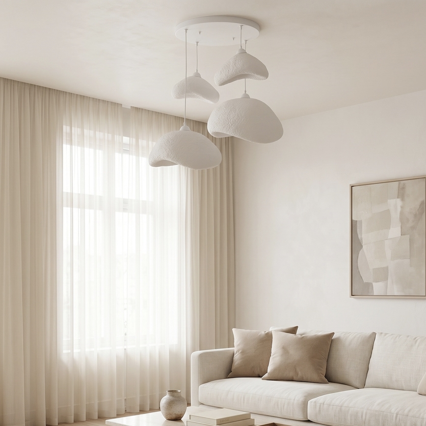 Brilagi - Hanglamp aan kabel WABI SABI 4xE27/40W/230V Ø 90 cm wit