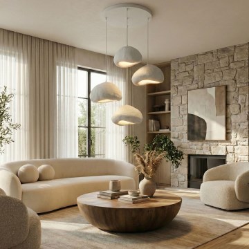 Brilagi - Hanglamp aan kabel WABI SABI 4xE27/40W/230V Ø 95 cm wit