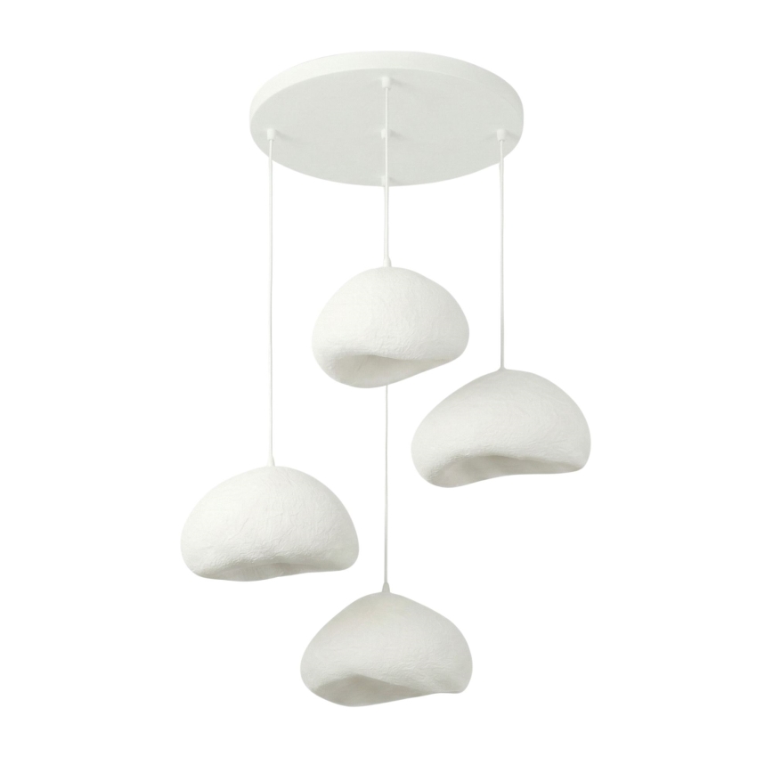 Brilagi - Hanglamp aan kabel WABI SABI 4xE27/40W/230V Ø 95 cm wit