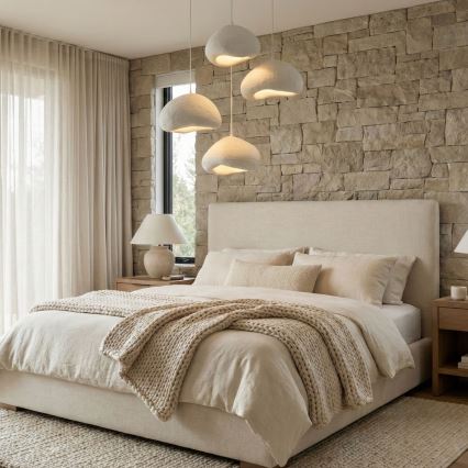 Brilagi - Hanglamp aan kabel WABI SABI 4xE27/40W/230V Ø 95 cm wit