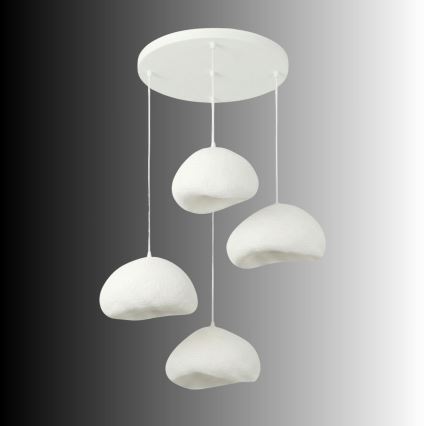 Brilagi - Hanglamp aan kabel WABI SABI 4xE27/40W/230V Ø 95 cm wit