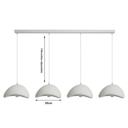 BRILAGI - Hanglamp aan kabel WABI SABI 4xE27/60W/230V wit