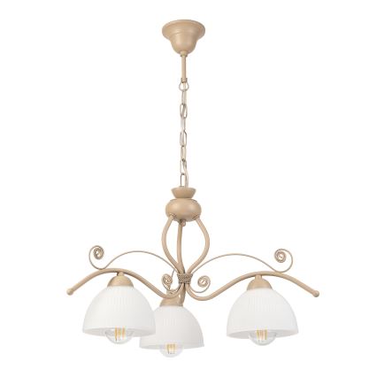 Brilagi - Hanglamp aan ketting ANTICO MODERN 3xE27/60W/230V beige
