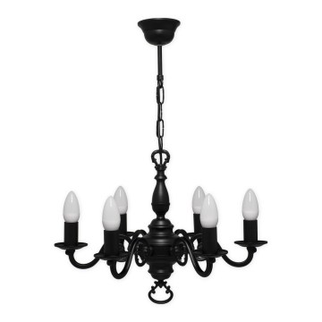 Brilagi - Hanglamp aan ketting IMPERO 6xE14/60W/230V zwart