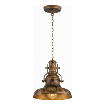 Brilagi - Hanglamp aan ketting PYRONIC 1xE27/40W/230V Ø 32 cm brons/patina