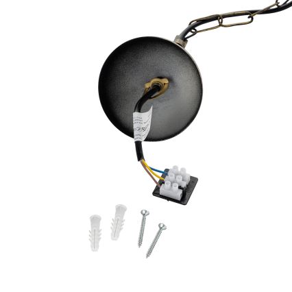 Brilagi - Hanglamp aan ketting PYRONIC 1xE27/40W/230V Ø 32 cm brons/patina