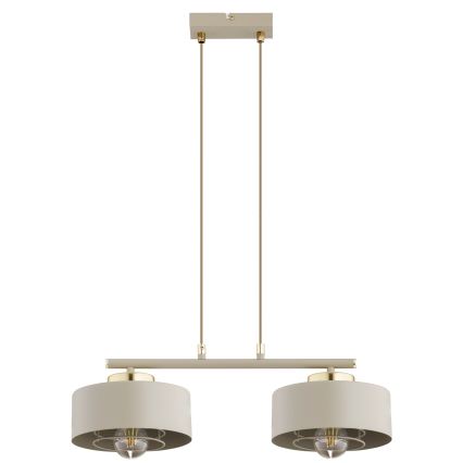 Brilagi - Hanglamp aan snoer 2xE27/60W/230V beige/goud
