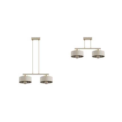 Brilagi - Hanglamp aan snoer 2xE27/60W/230V beige/goud