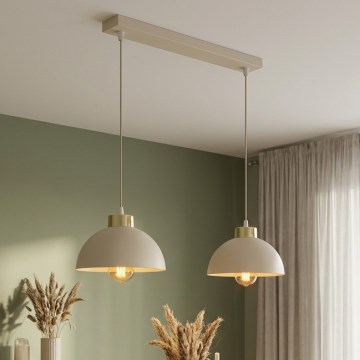 Brilagi - Hanglamp aan snoer 2xE27/60W/230V beige/goud