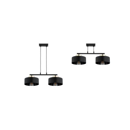 Brilagi - Hanglamp aan snoer 2xE27/60W/230V zwart/goud