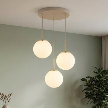 Brilagi - Hanglamp aan snoer 3xE27/60W/230V beige/goud