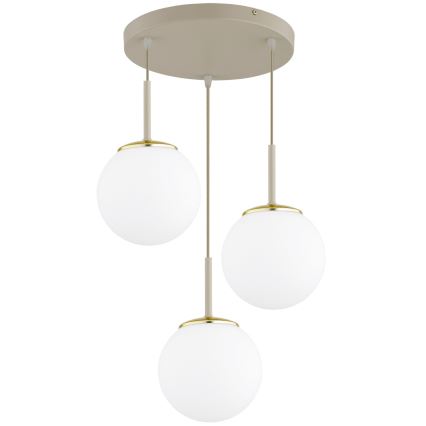 Brilagi - Hanglamp aan snoer 3xE27/60W/230V beige/goud