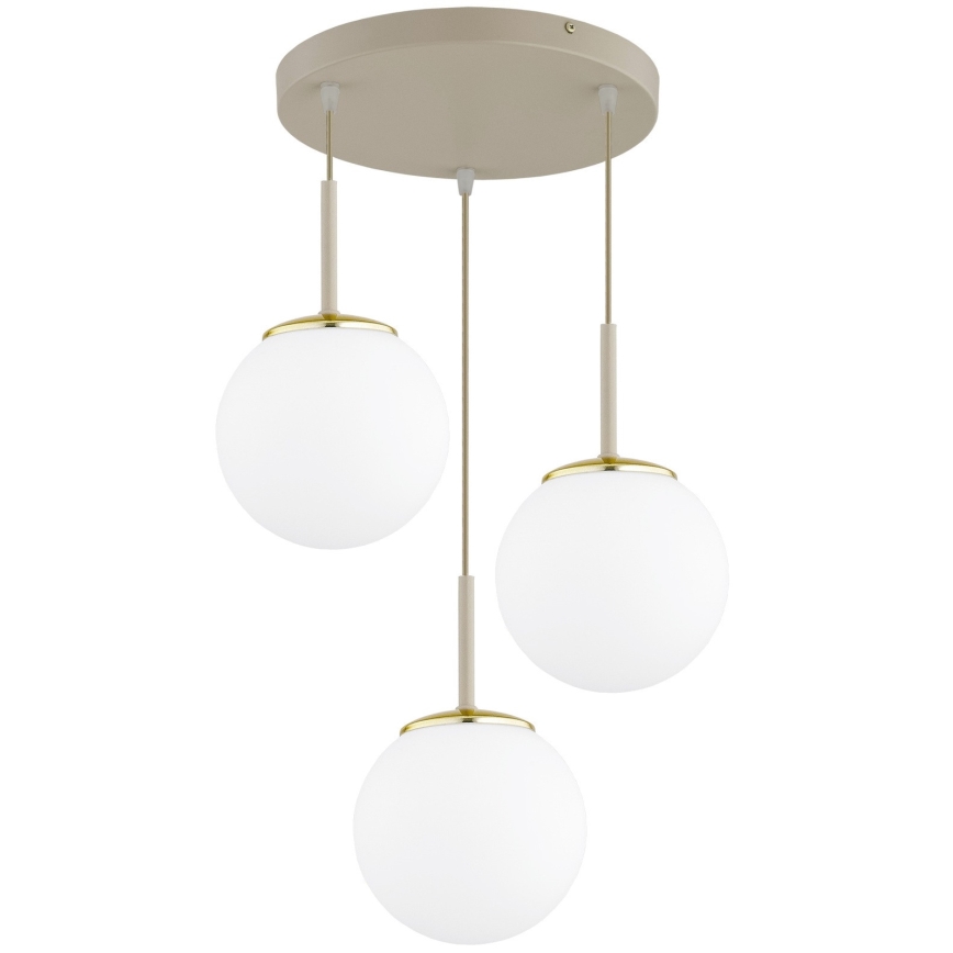 Brilagi - Hanglamp aan snoer 3xE27/60W/230V beige/goud