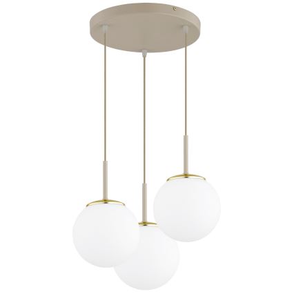 Brilagi - Hanglamp aan snoer 3xE27/60W/230V beige/goud