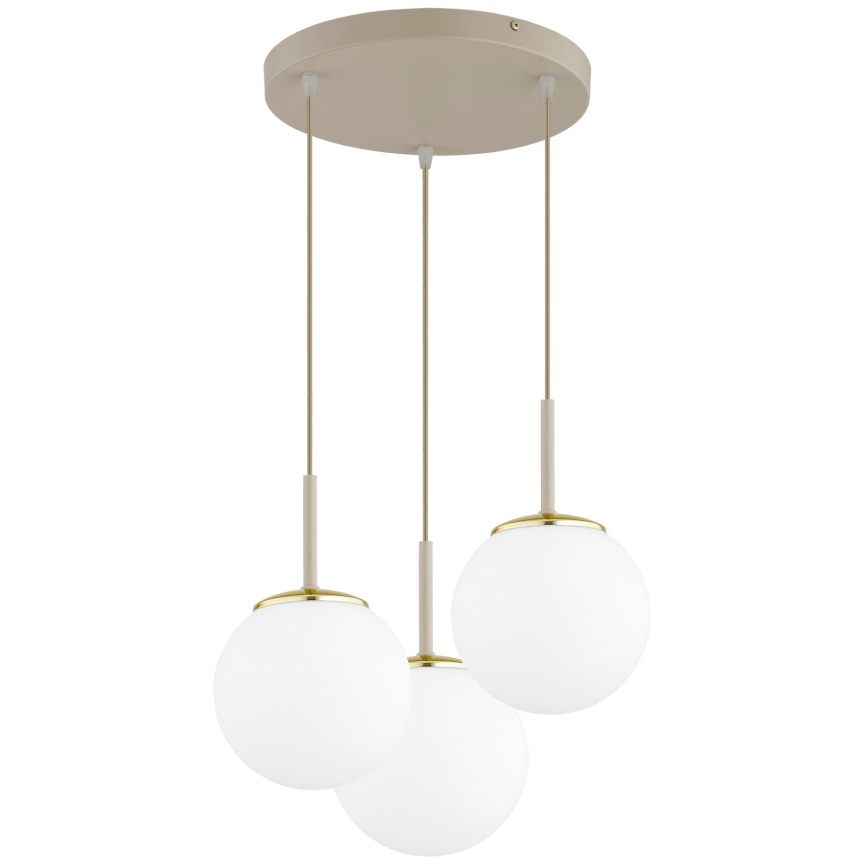 Brilagi - Hanglamp aan snoer 3xE27/60W/230V beige/goud