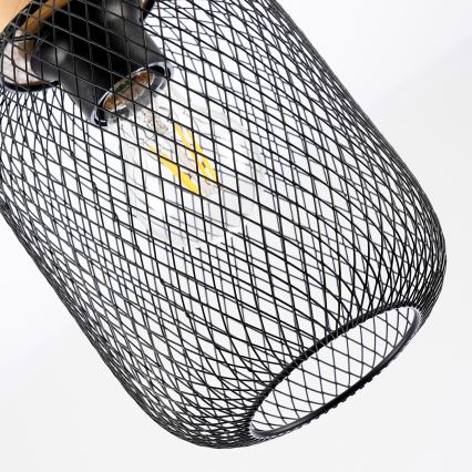 Brilagi - Hanglamp aan snoer BASKLITE 1xE27/15W/230V rubberhout/zwart