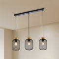 Brilagi - Hanglamp aan snoer BASKLITE 3xE27/15W/230V rubberhout/zwart