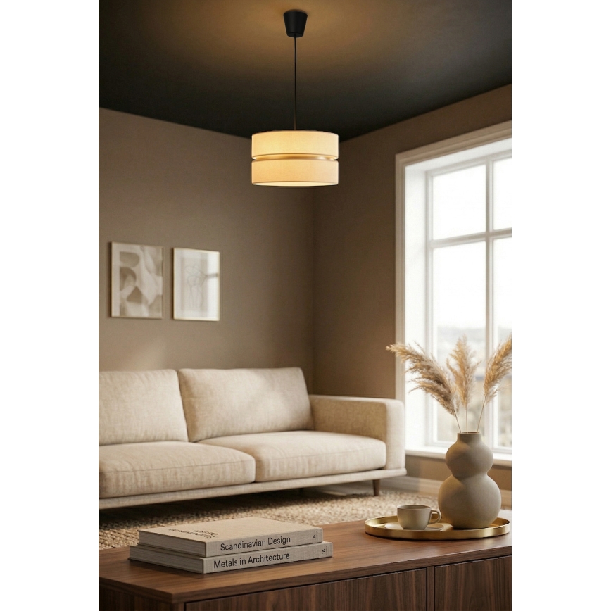 Brilagi - Hanglamp aan snoer DUO-DUO 1xE27/60W/230V Ø 40 cm crème/goud