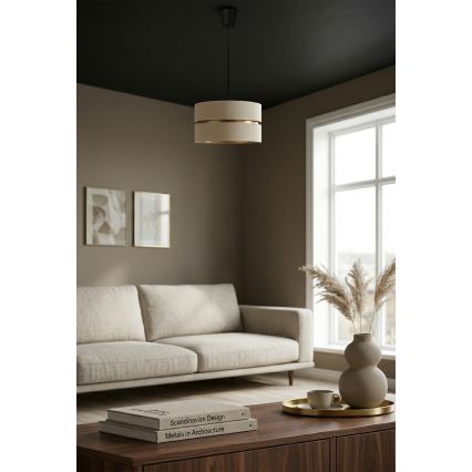 Brilagi - Hanglamp aan snoer DUO-DUO 1xE27/60W/230V Ø 40 cm crème/goud