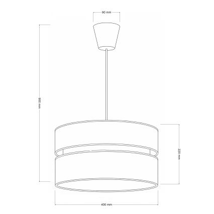 Brilagi - Hanglamp aan snoer DUO-DUO 1xE27/60W/230V Ø 40 cm crème/goud