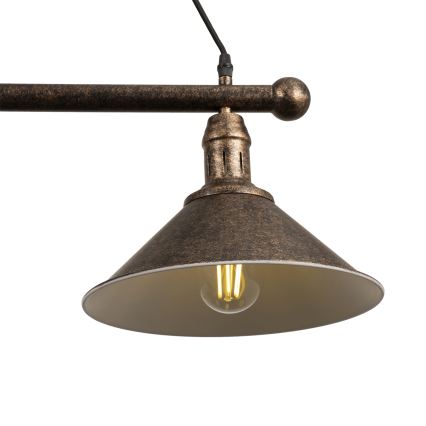 BRILAGI - Hanglamp aan snoer FORGE 3xE27/60W/230V koper/patina