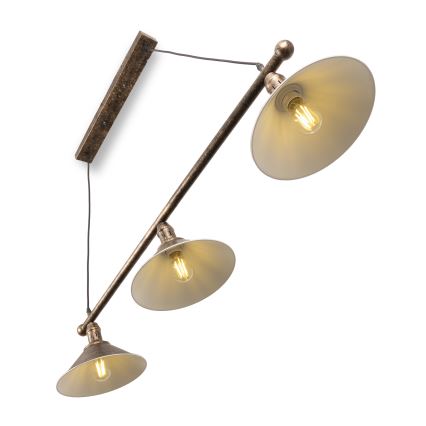 BRILAGI - Hanglamp aan snoer FORGE 3xE27/60W/230V koper/patina