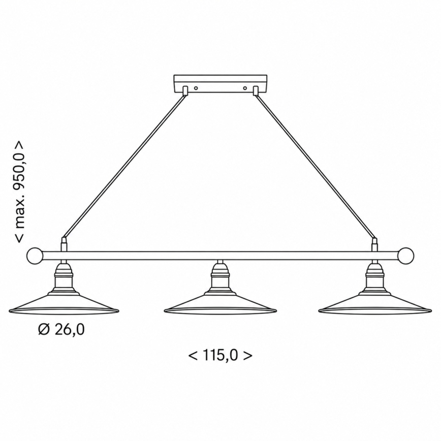 BRILAGI - Hanglamp aan snoer FORGE 3xE27/60W/230V koper/patina