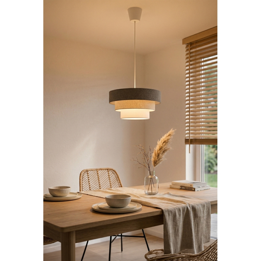 Brilagi - Hanglamp aan snoer LUNETA 1xE27/60W/230V diam. 40 cm grijs/crème/wit