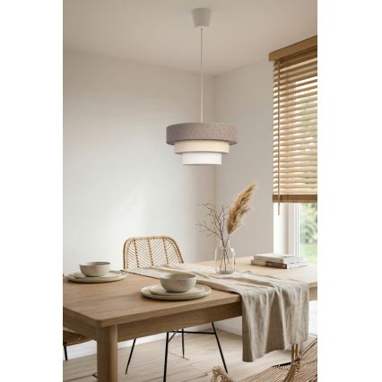 Brilagi - Hanglamp aan snoer LUNETA 1xE27/60W/230V diam. 40 cm grijs/crème/wit