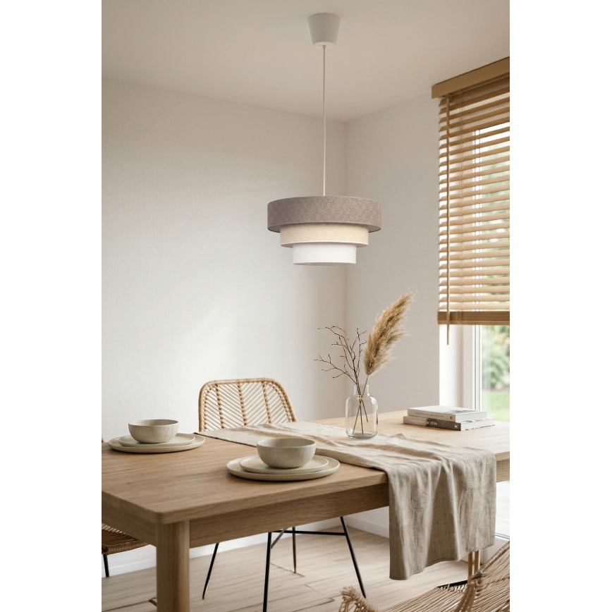 Brilagi - Hanglamp aan snoer LUNETA 1xE27/60W/230V diam. 40 cm grijs/crème/wit