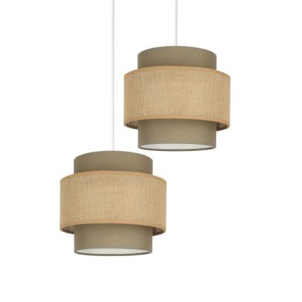 Brilagi - Hanglamp aan snoer RESNA 2xE27/60W/230V Ø 30 cm bruin/beige