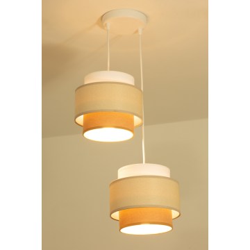 Brilagi - Hanglamp aan snoer RESNA 2xE27/60W/230V Ø 30 cm crème/beige