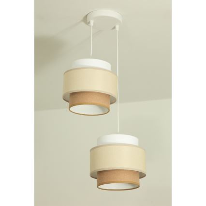 Brilagi - Hanglamp aan snoer RESNA 2xE27/60W/230V Ø 30 cm crème/beige