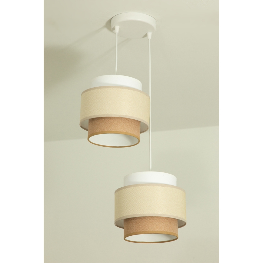 Brilagi - Hanglamp aan snoer RESNA 2xE27/60W/230V Ø 30 cm crème/beige