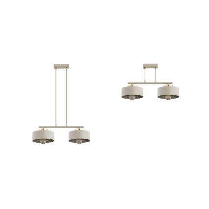 Brilagi - Hanglamp aan snoer SPRING 2xE27/60W/230V beige/goud