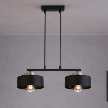 Brilagi - Hanglamp aan snoer SPRING 2xE27/60W/230V zwart/goud