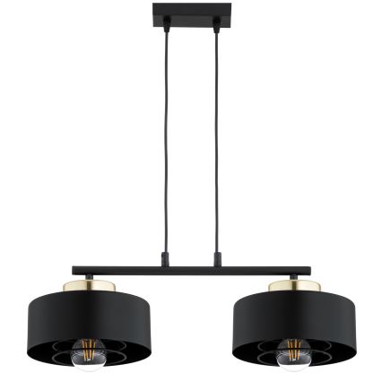 Brilagi - Hanglamp aan snoer SPRING 2xE27/60W/230V zwart/goud