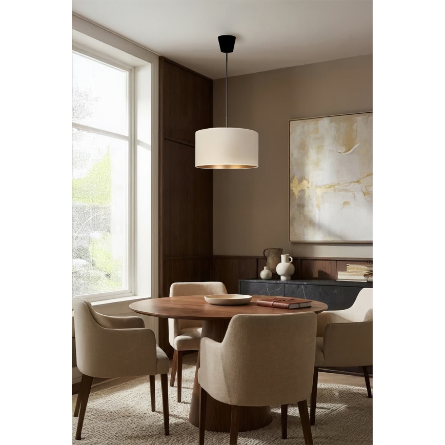 Brilagi - Hanglamp aan snoer VELVET 1xE27/60W/230V Ø 40 cm crème/goud