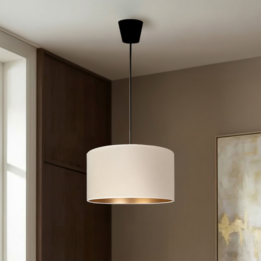 Brilagi - Hanglamp aan snoer VELVET 1xE27/60W/230V Ø 40 cm crème/goud